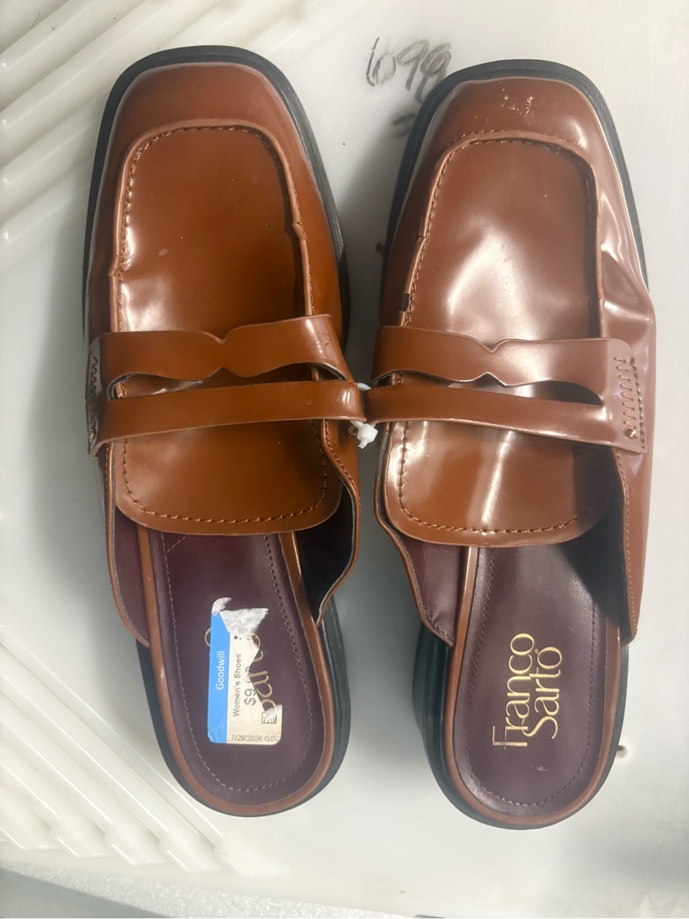Franco Sarto Men’s Cognac Leather Slip-On Loafers